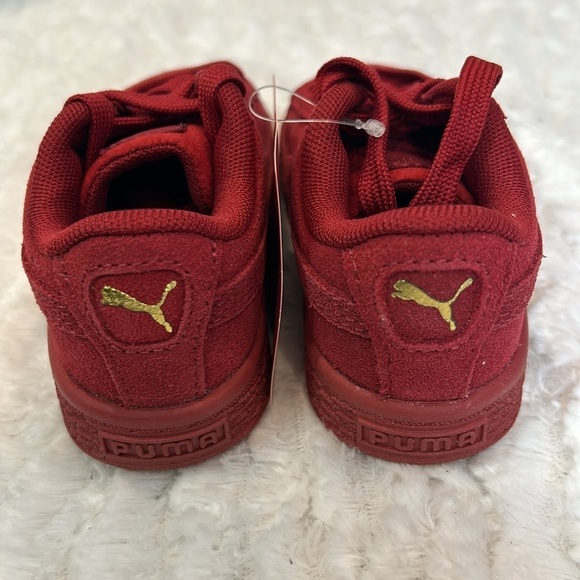 Puma Suede Classic Red Mono Gold Infant Children’s Size 6C US new in box unisex - Picture 6 of 11